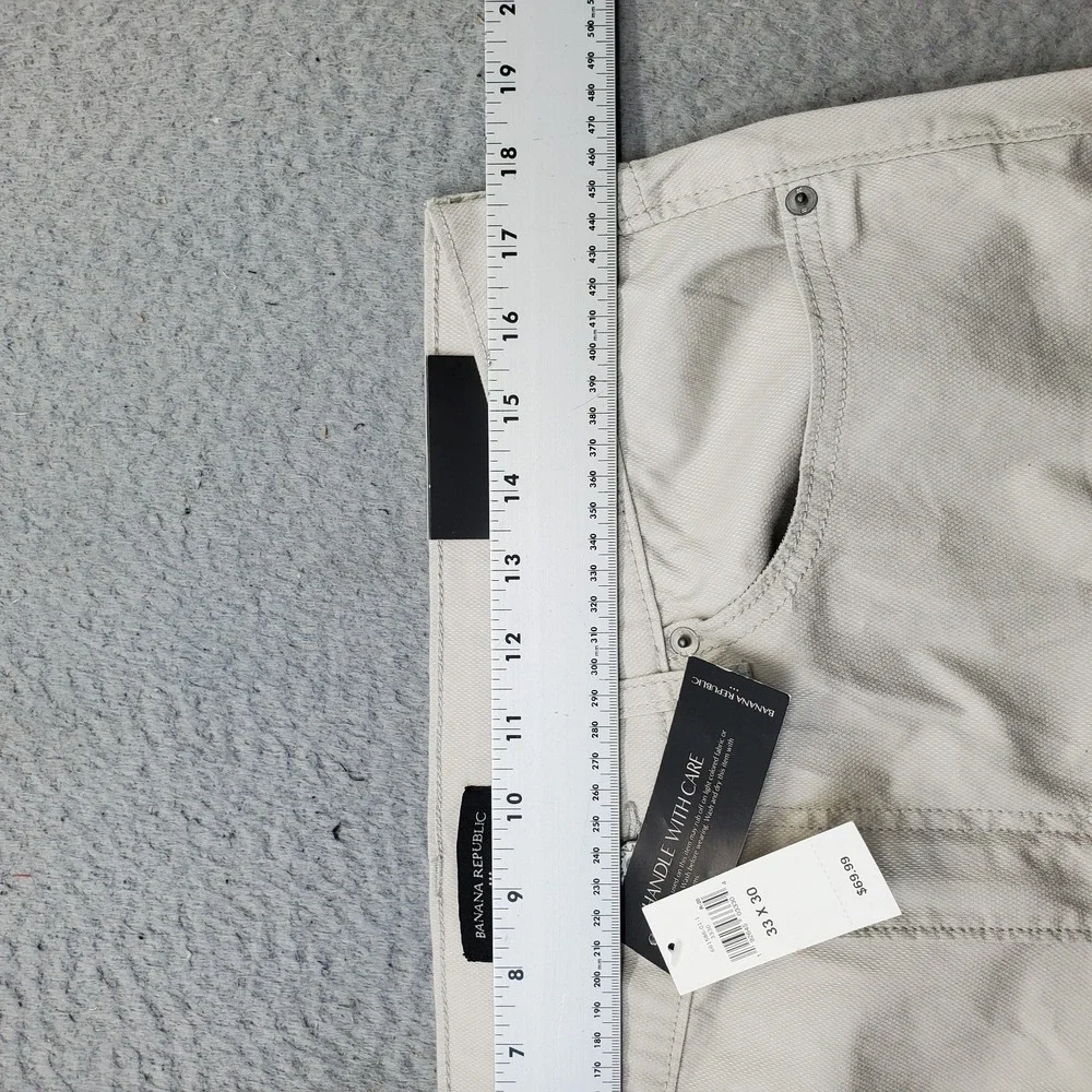 Banana Republic Chino Pants Men 33x30 Tan Slim Fit Straight Leg 5 Pocket Classic
